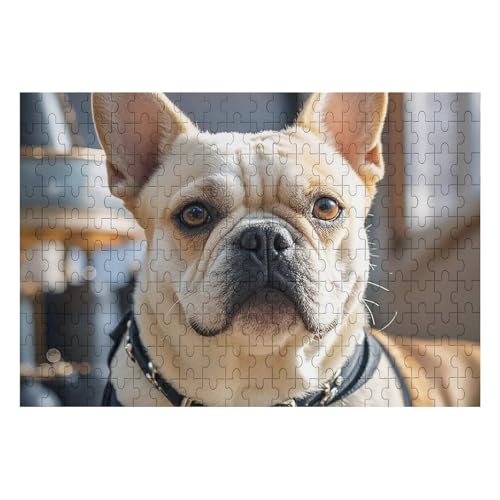 200 PCS Puzzle Französische Bulldogge Hund Niedliche Puzzles Personalisiertes Puzzle Holzbild Puzzle für Erwachsene Foto Puzzle Kunst Wandbehang Dekor für Geburtstag Hochzeit Valentinstag Jahrestag von BTCOWZRV