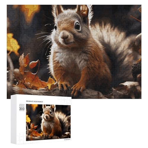 300-teiliges Puzzle – Eichhörnchen im Wald, Bildpuzzle, herausforderndes Puzzle für Erwachsene, personalisiertes Holzpuzzle, Fotopuzzle, Geschenke, 39,9 x 27,9 cm von BTCOWZRV