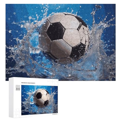 300-teiliges Puzzle – Fußball-Wasserbild-Puzzle, herausforderndes Puzzle für Erwachsene, personalisiertes Holzpuzzle, Fotopuzzle, Geschenke, 39,9 x 27,9 cm von BTCOWZRV