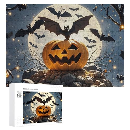 300-teiliges Puzzle – Halloween-Bilderpuzzle, herausforderndes Puzzle für Erwachsene, personalisiertes Holzpuzzle, Fotopuzzle, Geschenke, 39,9 x 27,9 cm von BTCOWZRV