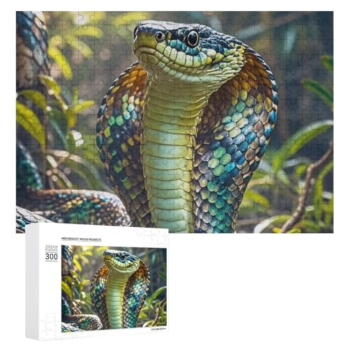 300-teiliges Puzzle – Kobra-Schlangen-Bilder-Puzzle, herausforderndes Puzzle für Erwachsene, personalisiertes Holzpuzzle, Fotopuzzle, Geschenke, 39,9 x 27,9 cm von BTCOWZRV