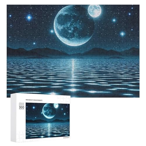 300-teiliges Puzzle – Nachtlicht-Bilderpuzzle, herausforderndes Puzzle für Erwachsene, personalisiertes Holzpuzzle, Fotopuzzle, Geschenke, 39,9 x 27,9 cm von BTCOWZRV