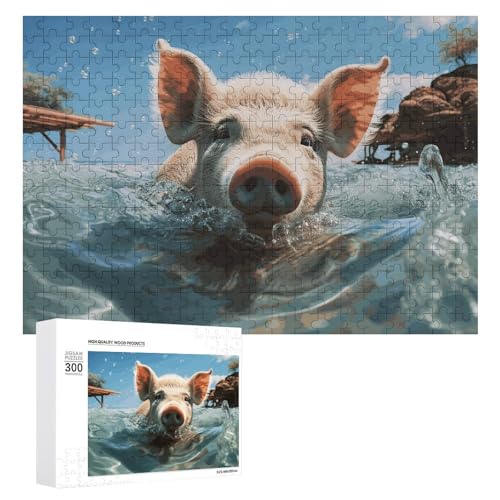 300-teiliges Puzzle – Niedliches Tierbild, Puzzle, herausforderndes Puzzle für Erwachsene, personalisiertes Holzpuzzle, Fotopuzzle, Geschenke, 39,9 x 27,9 cm von BTCOWZRV