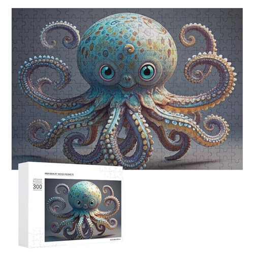 300-teiliges Puzzle – Oktopus-Design, Bildpuzzles herausforderndes Puzzle für Erwachsene, personalisiertes Holzpuzzle, Fotopuzzle, Geschenke, 39,9 x 27,9 cm von BTCOWZRV