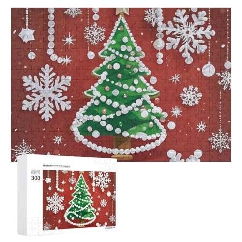 300-teiliges Puzzle – Perlen-Weihnachtsbaum-Bilder-Puzzle, herausforderndes Puzzle für Erwachsene, personalisiertes Holzpuzzle, Fotopuzzle, Geschenke, 39,9 x 27,9 cm von BTCOWZRV