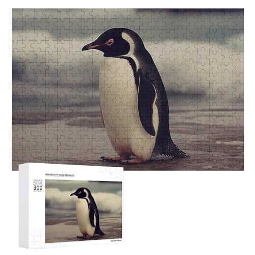 300-teiliges Puzzle – Pinguin am Strand, Bildpuzzle, herausforderndes Puzzle für Erwachsene, personalisiertes Holzpuzzle, Fotopuzzle, Geschenke, 39,9 x 27,9 cm von BTCOWZRV