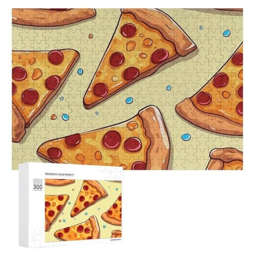 300-teiliges Puzzle – Pizzascheiben-Muster, Bilderpuzzle, herausforderndes Puzzle für Erwachsene, personalisiertes Holzpuzzle, Fotopuzzle, Geschenke, 39,9 x 27,9 cm von BTCOWZRV