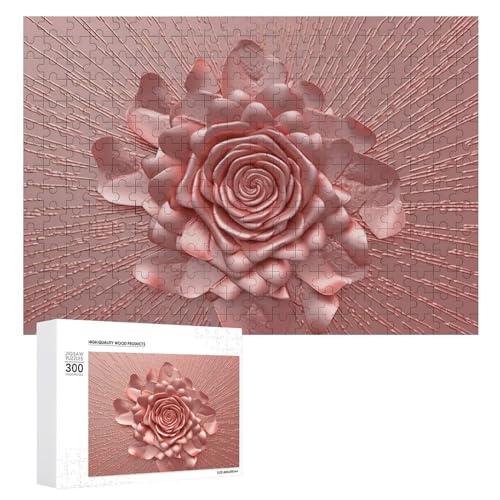 300-teiliges Puzzle – Rosenmuster-Bilderpuzzle, herausforderndes Puzzle für Erwachsene, personalisiertes Holzpuzzle, Fotopuzzle, Geschenke, 39,9 x 27,9 cm von BTCOWZRV