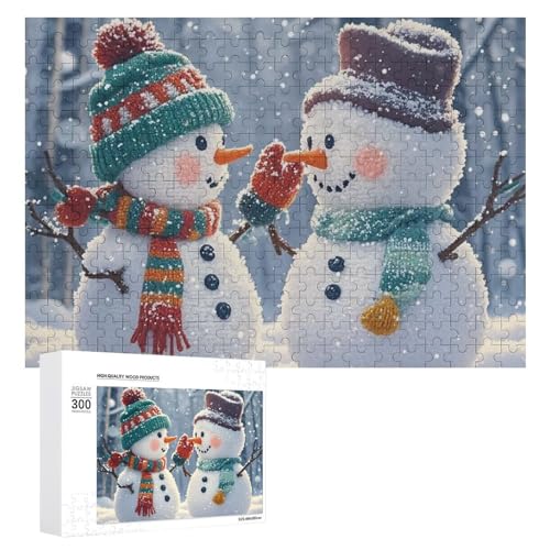 300-teiliges Puzzle – Schnee-Streichelbild-Puzzle, herausforderndes Puzzle für Erwachsene, personalisiertes Holzpuzzle, Fotopuzzle, Geschenke, 39,9 x 27,9 cm von BTCOWZRV