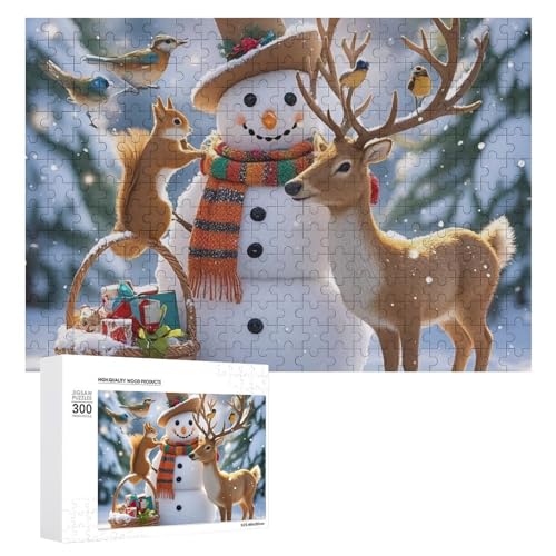 300-teiliges Puzzle – Schneemann-Sammlung, Bildpuzzle, herausforderndes Puzzle für Erwachsene, personalisiertes Holzpuzzle, Fotopuzzle, Geschenke, 39,9 x 27,9 cm von BTCOWZRV