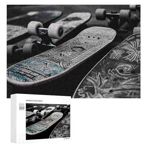 300-teiliges Puzzle – Skate-Boards-Bilderpuzzles herausforderndes Puzzle für Erwachsene, personalisiertes Holzpuzzle, Fotopuzzle, Geschenke, 39,9 x 27,9 cm von BTCOWZRV