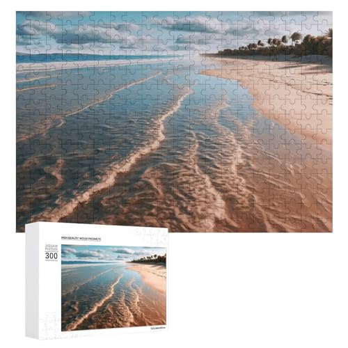 300-teiliges Puzzle – Strand-Bilder-Puzzle, herausforderndes Puzzle für Erwachsene, personalisiertes Holzpuzzle, Fotopuzzle, Geschenke, 39,9 x 27,9 cm von BTCOWZRV