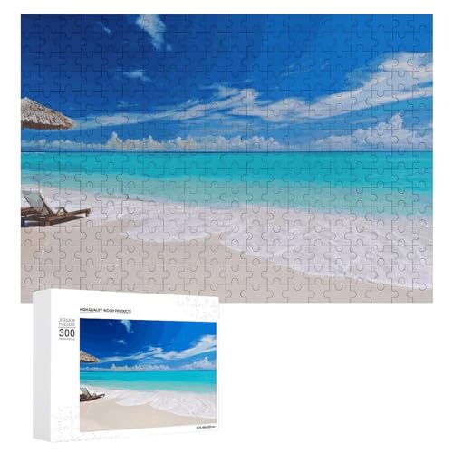 300-teiliges Puzzle – Weißer Strand, tropisches Meer, Bildpuzzle, herausforderndes Puzzle für Erwachsene, personalisiertes Holzpuzzle, Fotopuzzle, Geschenke, 39,9 x 27,9 cm von BTCOWZRV