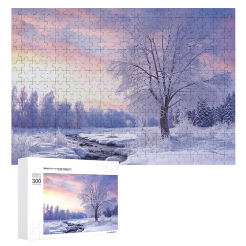 300-teiliges Puzzle – Winterlandschaft, Bildpuzzle, herausforderndes Puzzle für Erwachsene, personalisiertes Holzpuzzle, Fotopuzzle, Geschenke, 39,9 x 27,9 cm von BTCOWZRV