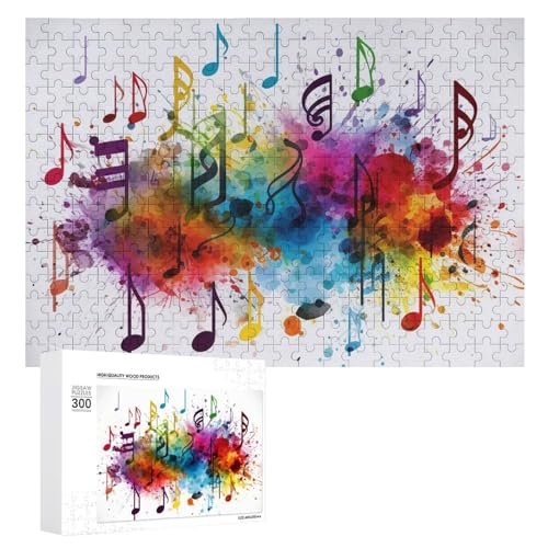 300-teiliges Puzzle – buntes Musik-Bilderpuzzle, herausforderndes Puzzle für Erwachsene, personalisiertes Holzpuzzle, Fotopuzzle, Geschenke, 39,9 x 27,9 cm von BTCOWZRV