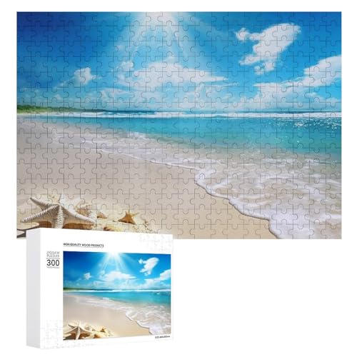 300-teiliges Puzzle – heller Sonnenschein, Sommer, Strand, Bildpuzzle, herausforderndes Puzzle für Erwachsene, personalisiertes Holzpuzzle, Fotopuzzle, Geschenke, 39,9 x 27,9 cm von BTCOWZRV