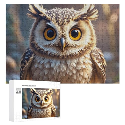 300-teiliges Puzzle – niedliche Eulen, Bildpuzzle, herausforderndes Puzzle für Erwachsene, personalisiertes Holzpuzzle, Fotopuzzle, Geschenke, 39,9 x 27,9 cm von BTCOWZRV