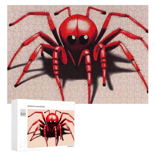 300-teiliges Puzzle – niedliche kleine rote Spinne, Bildpuzzle, herausforderndes Puzzle für Erwachsene, personalisiertes Holzpuzzle, Fotopuzzle, Geschenke, 39,9 x 27,9 cm von BTCOWZRV