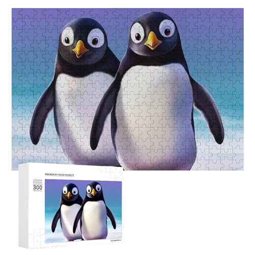 300-teiliges Puzzle – niedliches Pinguin-Tierbild, Puzzle, herausforderndes Puzzle für Erwachsene, personalisiertes Holzpuzzle, Fotopuzzle, Geschenke, 39,9 x 27,9 cm von BTCOWZRV