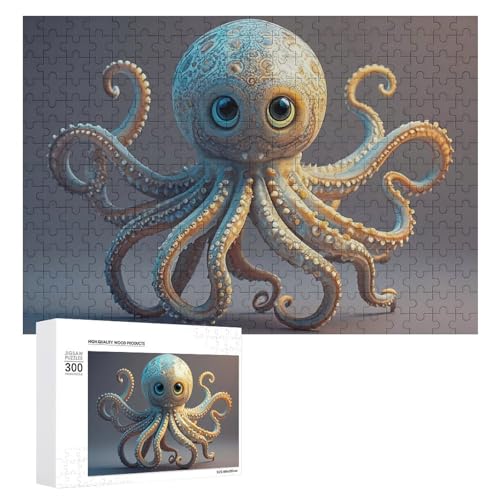 300-teiliges Puzzle: Oktopus-Bilderpuzzle, herausforderndes Puzzle für Erwachsene, personalisiertes Holzpuzzle, Fotopuzzle, Geschenke, 39,9 x 27,9 cm von BTCOWZRV