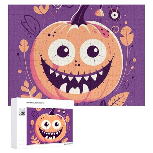 500 PCS Puzzle Halloween Monster Puzzles Personalisiertes Puzzle Holzbild Puzzle für Erwachsene Foto Puzzle Kunst Wandbehang Dekor für Geburtstag Hochzeit Valentinstag Jahrestag von BTCOWZRV