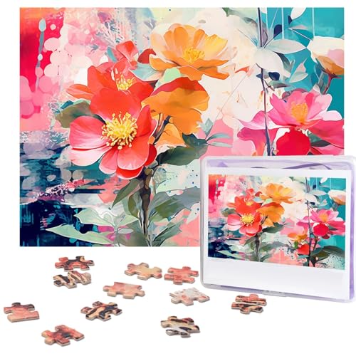 500 Teile Puzzle – Blatt-Mix-Bilderpuzzles für Erwachsene, herausforderndes Puzzle, personalisiertes Holzpuzzle, Fotopuzzle, Geschenke, 51,8 x 38,1 cm von BTCOWZRV