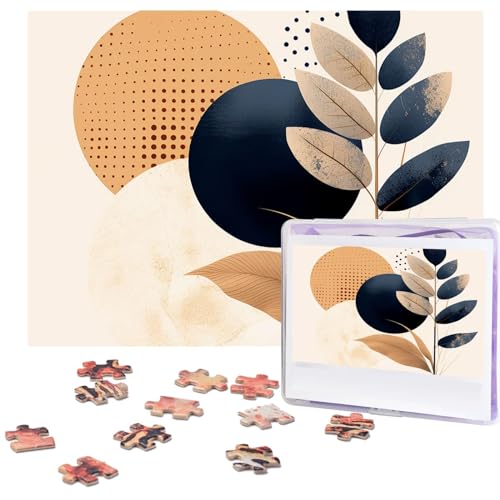 500 Teile Puzzle – Blattkreis, Bildpuzzles für Erwachsene, herausforderndes Puzzle, personalisiertes Holzpuzzle, Fotopuzzle, Geschenke, 51,8 x 38,1 cm von BTCOWZRV