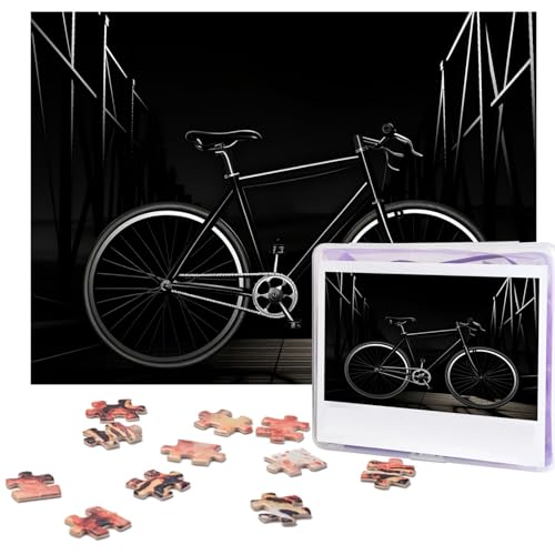 500 Teile Puzzle – Fahrrad-ClipArt-Bilderpuzzles für Erwachsene, anspruchsvolles Puzzle, personalisiertes Holzpuzzle, Fotopuzzle, Geschenke, 51,8 x 38,1 cm von BTCOWZRV
