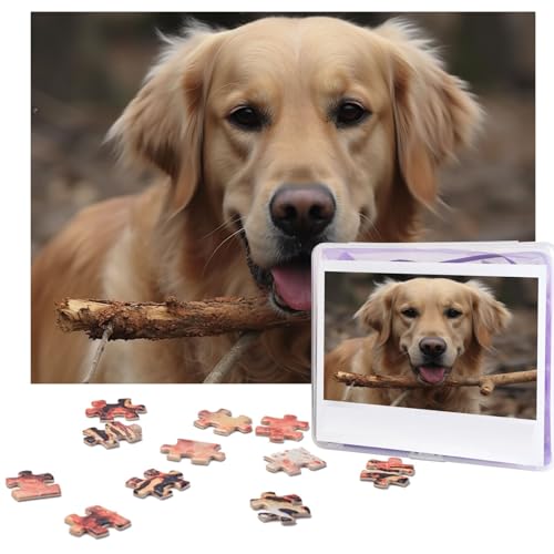 500 Teile Puzzle – Hunde- und Stickbild-Puzzles für Erwachsene, herausforderndes Puzzle, personalisiertes Holzpuzzle, Fotopuzzle, Geschenke, 51,8 x 38,1 cm von BTCOWZRV