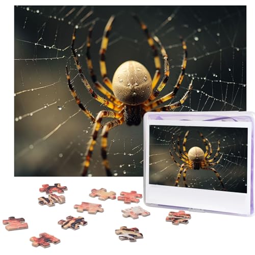 500 Teile Puzzle – Lustige Spinnen-Bilderpuzzles für Erwachsene, herausforderndes Puzzle, personalisiertes Holzpuzzle, Fotopuzzle, Geschenke, 51,8 x 38,1 cm von BTCOWZRV