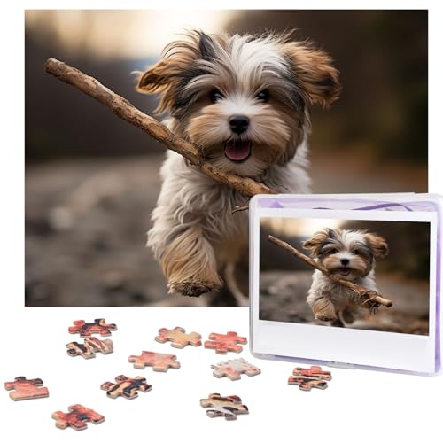 500 Teile Puzzle – Welpen- und Stockbild-Puzzles für Erwachsene, herausforderndes Puzzle, personalisiertes Holzpuzzle, Fotopuzzle, Geschenke, 51,8 x 38,1 cm von BTCOWZRV