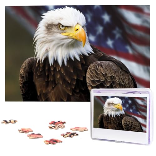 American Bald Eagle Puzzle Personalisiertes Holzpuzzle 1000 Teile Benutzerdefinierte Puzzles Bilderpuzzles Hochzeitspuzzle für Erwachsene Geburtstage Muttertag von BTCOWZRV