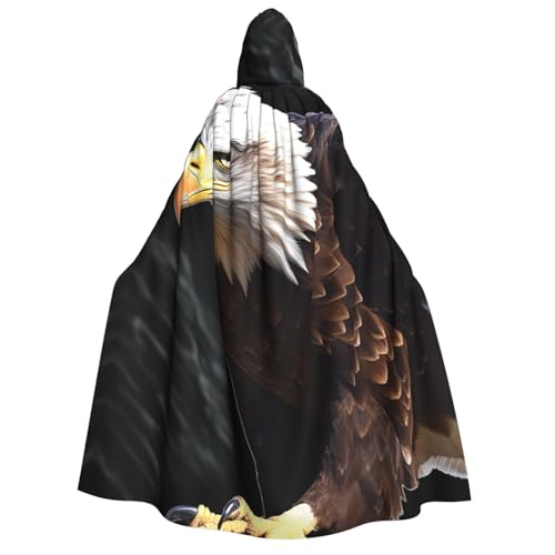 BTCOWZRV An Eagle Halloween Kapuzenumhang Langer Umhang Hexe Robe Cosplay Kostüme für Damen Herren von BTCOWZRV