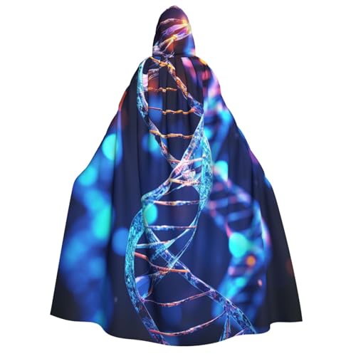 BTCOWZRV Genetic Helix Halloween Kapuzenumhang Langer Umhang Hexe Robe Cosplay Kostüme für Damen Herren von BTCOWZRV