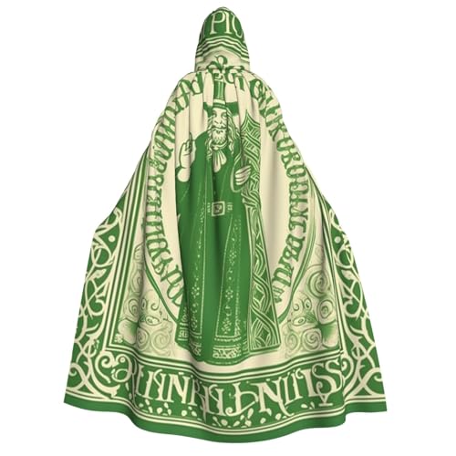 BTCOWZRV Irish Blessing St. Patrick's Day Halloween Kapuzenumhang Langer Umhang Hexe Robe Cosplay Kostüme für Damen Herren von BTCOWZRV