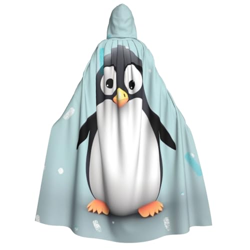 BTCOWZRV Süßer Pinguin-Umhang mit Kapuze, langer Umhang, Hexenmantel, Cosplay-Kostüme für Damen und Herren von BTCOWZRV