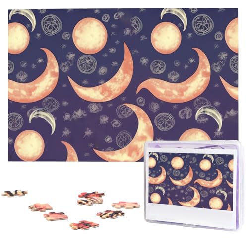 Beautiful Moon Puzzles 1000 Pieces Jigsaw Puzzles Personalized Puzzle Wooden Picture Puzzle for Adults Photo Puzzle Art Wall Hanging Decor for Birthday Wedding Valentine's Day Anniversary von BTCOWZRV