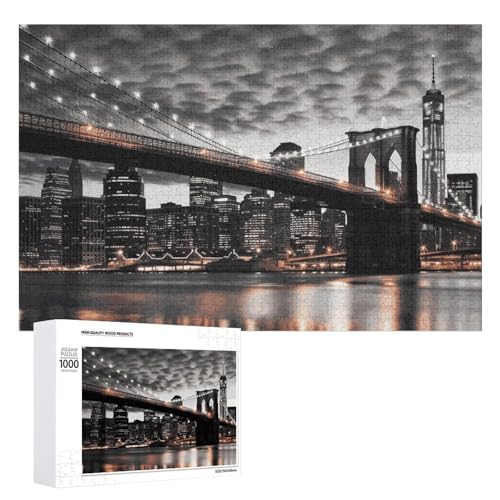 Brooklyn Bridge Puzzle, 1000 Teile, personalisiertes Puzzle, Holzbild, Puzzle für Erwachsene, Fotopuzzle, Kunst, Wandbehang, Dekoration für Geburtstag, Hochzeit, Valentinstag, Jahrestag von BTCOWZRV