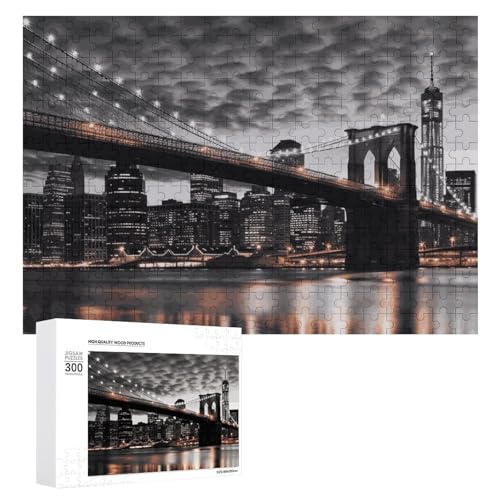 Brooklyn Bridge Puzzle, 300 Teile, personalisiertes Puzzle, Holzbild, Puzzle für Erwachsene, Fotopuzzle, Kunst, Wandbehang, Dekoration für Geburtstag, Hochzeit, Valentinstag, Jahrestag von BTCOWZRV