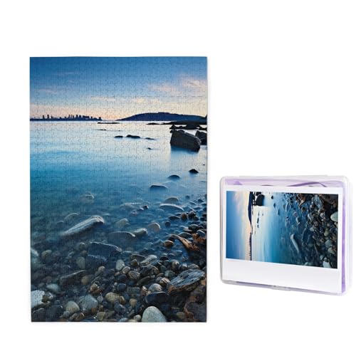 Calm Sea and Rocks Puzzles, 1000 Teile, personalisiertes Puzzle, Holzbild, Puzzle für Erwachsene, Fotopuzzle, Kunst, Wandbehang, Dekor für Geburtstag, Hochzeit, Valentinstag, Jahrestag von BTCOWZRV