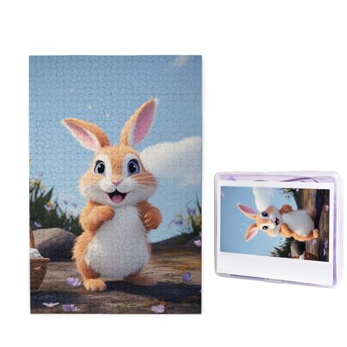 Cartoon-Kaninchen-Puzzle, 1000 Teile, personalisiertes Puzzle, Holzbild, Puzzle für Erwachsene, Fotopuzzle, Kunst, Wandbehang, Dekor für Geburtstag, Hochzeit, Valentinstag, Jahrestag von BTCOWZRV