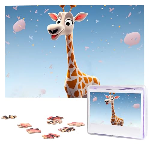 Cartoons Giraffen-Puzzle, 1000 Teile, personalisiertes Puzzle, Holzbild, Puzzle für Erwachsene, Fotopuzzle, Kunst, Wandbehang, Dekor für Geburtstag, Hochzeit, Valentinstag, Jahrestag von BTCOWZRV