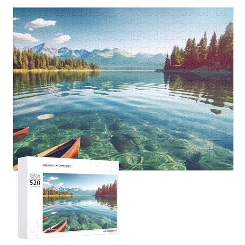 Clear Lake Water Puzzle Personalisiertes Holzpuzzle 520 Teile Benutzerdefinierte Puzzles Bilderpuzzles Hochzeitspuzzle für Erwachsene Geburtstage Muttertag von BTCOWZRV