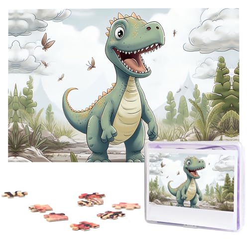 Dinosaurier-Puzzle, 1000 Teile, personalisiertes Puzzle, Holzbild, Puzzle für Erwachsene, Fotopuzzle, Kunst, Wandbehang, Dekor für Geburtstag, Hochzeit, Valentinstag, Jahrestag von BTCOWZRV