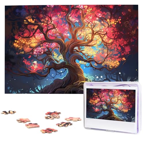 Dream Tree Puzzles 1000 Teile Puzzle Personalisiertes Puzzle Holzbild Puzzle für Erwachsene Foto Puzzle Kunst Wandbehang Dekor für Geburtstag Hochzeit Valentinstag Jahrestag von BTCOWZRV