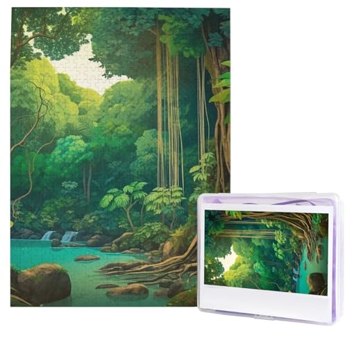 Dschungel Tropische Pflanzen Bäume Puzzles 500 Teile Puzzle Personalisiertes Puzzle Holzbild Puzzle für Erwachsene Foto Puzzle Kunst Wandbehang Dekor für Geburtstag Hochzeit Valentinstag Jahrestag von BTCOWZRV