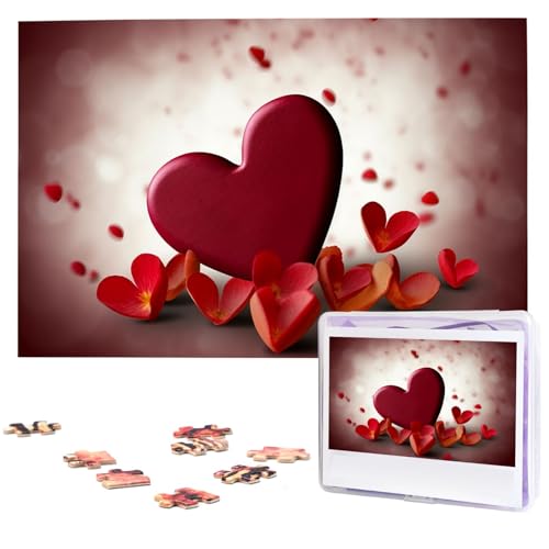 Herzen mit Liebe, Puzzle, 1000 Teile, personalisiertes Puzzle, Holzbild, Puzzle für Erwachsene, Fotopuzzle, Kunst, Wandbehang, Dekor für Geburtstag, Hochzeit, Valentinstag, Jahrestag von BTCOWZRV