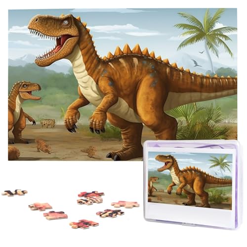 Jurassic Period Dinosaurier Puzzles 1000 Teile Puzzle Personalisiertes Puzzle Holzbild Puzzle für Erwachsene Foto Puzzle Kunst Wandbehang Dekor für Geburtstag Hochzeit Valentinstag Jahrestag von BTCOWZRV