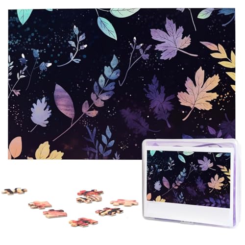 Leaves On Starry Sk Puzzle Personalisiertes Holzpuzzle 1000 Teile Benutzerdefinierte Puzzles Bilderpuzzles Hochzeitspuzzle für Erwachsene Geburtstage Muttertag von BTCOWZRV