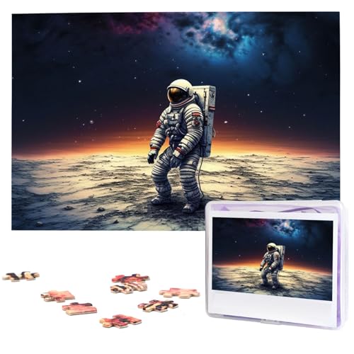 Lost Alone Astronaut Puzzles 1000 Teile Puzzle Personalisiertes Puzzle Holzbild Puzzle für Erwachsene Foto Puzzle Kunst Wandbehang Dekor für Geburtstag Hochzeit Valentinstag Jahrestag von BTCOWZRV